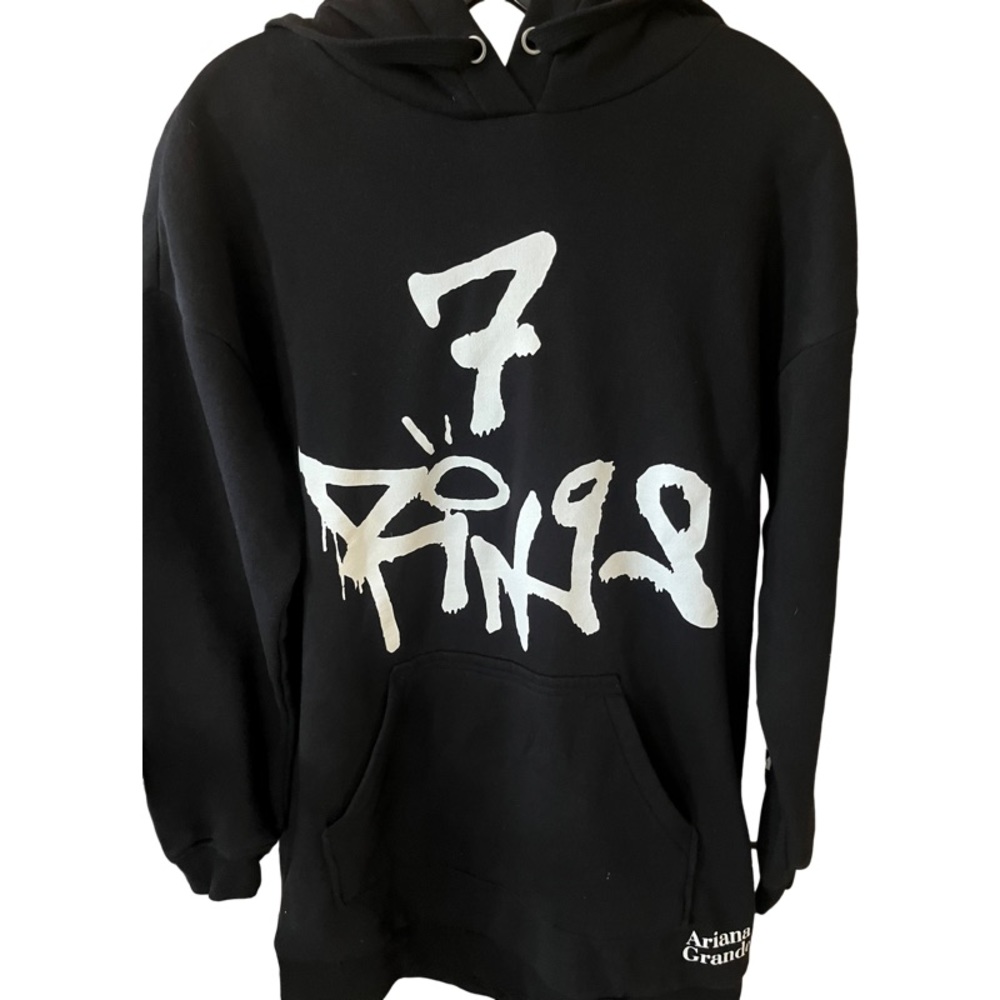Ariana Grande 7 Rings Tour Size XS Black/White Graphic Sweatshirt Hoodie